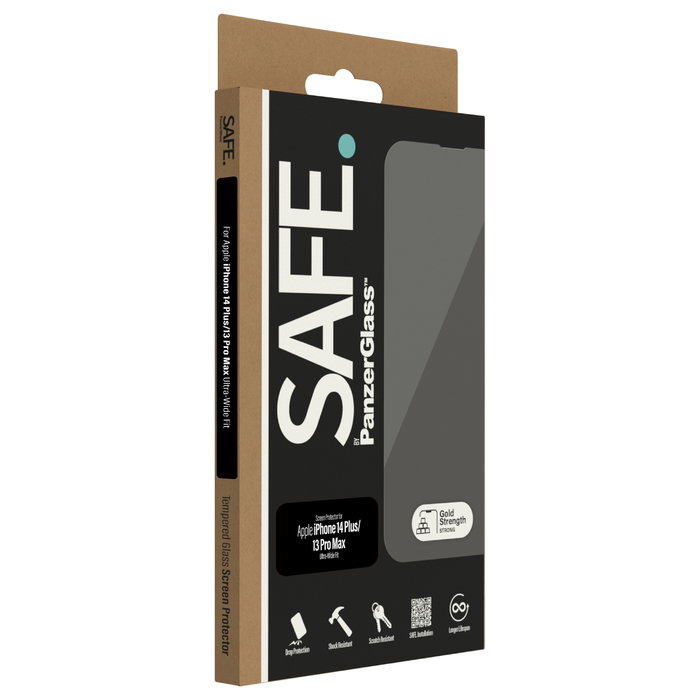 PanzerGlass SAFE. by ® Screen Protector para iPhone 14 Plus | 13 Pro Max Ultra-Wide Fit