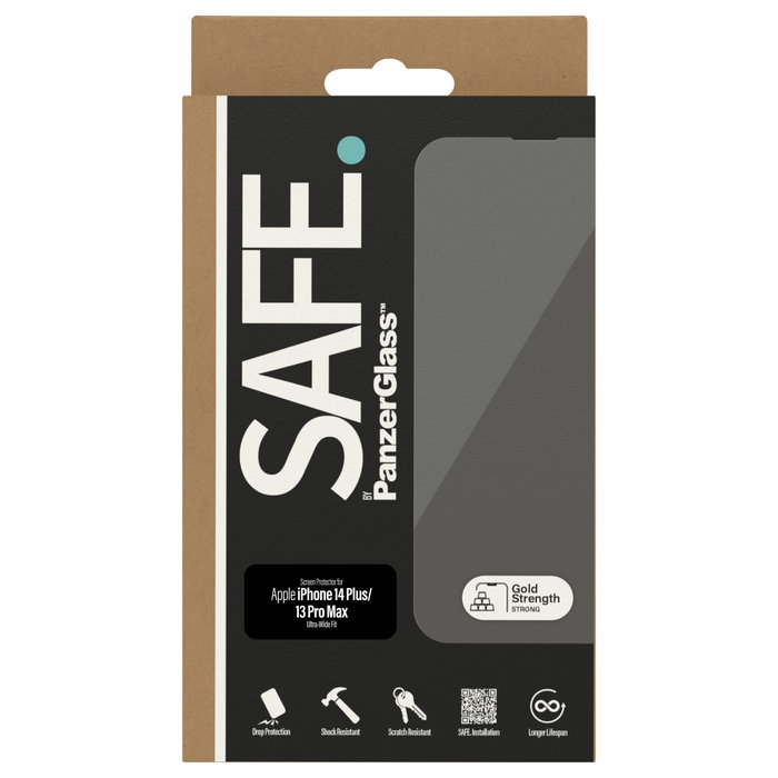 PanzerGlass SAFE. by ® Screen Protector para iPhone 14 Plus | 13 Pro Max Ultra-Wide Fit