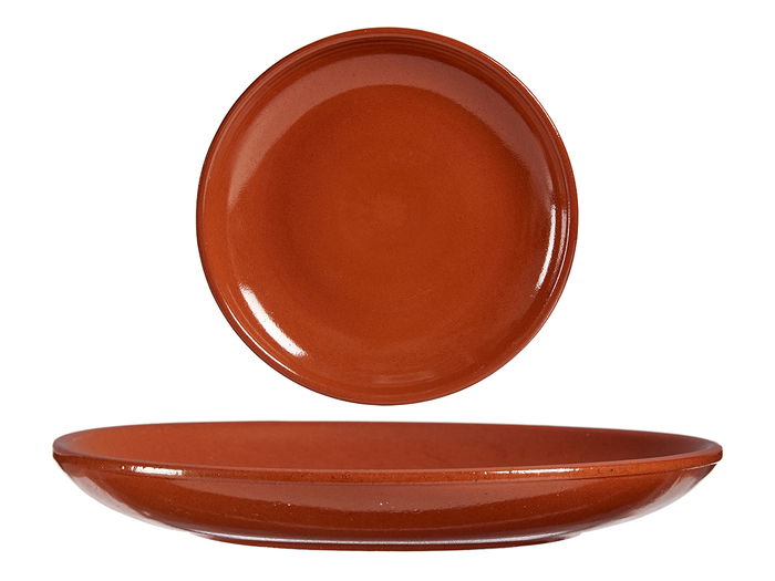 La Dehesa Plato Chuleton Barro Refractario Diam 23 cm Miel (Set de 10)
