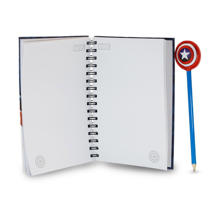 Caja Regalo con Cuaderno y Lápiz Fashion Patriot Marvel Capitán América Multicolor