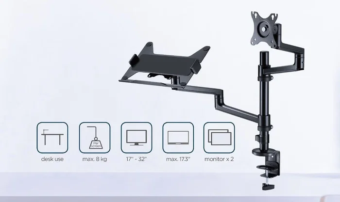 Gembird MA-DA-04 Soporte de Escritorio para Monitor de 32'' y Portátil Gembird MA-DA-04 Soporte de Escritorio para Monitor de 32'' y Portátil