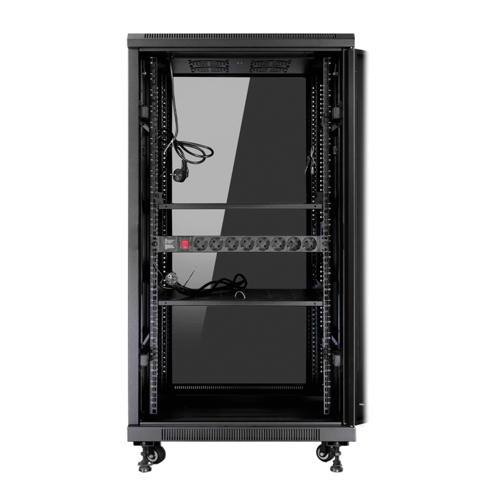 Phasak Armario Rack de Suelo 19 Pulgadas 27U Negro 600x1000mm con Ventiladores