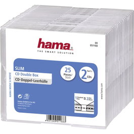 Hama CD-Slim-Box Double 51168, 25 unidades