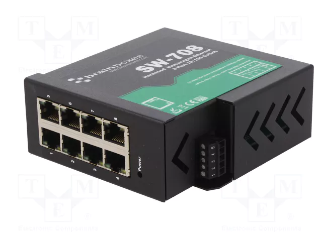 BRAINBOXES SW-708 Switch Ethernet no administrado de 8 puertos