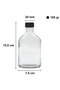 Hermia Juego de Botellas de Vidrio 5 Piezas 200 ml Transparente y Negro Material Vidrio Dimensiones 15,5 x 7,5 cm Apto Lavavajillas
