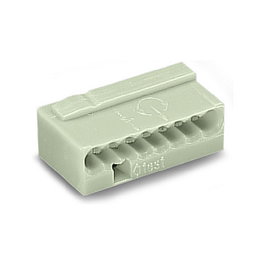 WAGO Micro-clema Serie 243-308, 8 conductores, Gris