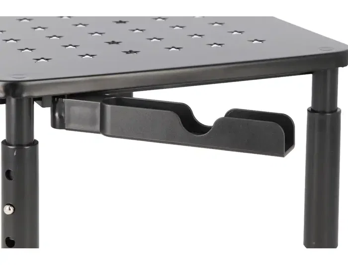 Q-connect Soporte Metálico para Monitor Regulable en Altura con Soporte para Móvil, 371 x 235 x 145 mm
