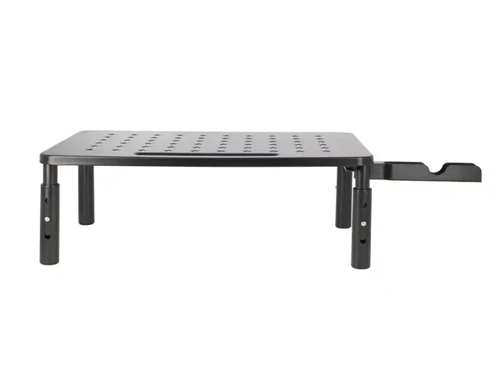 Q-connect Soporte Metálico para Monitor Regulable en Altura con Soporte para Móvil, 371 x 235 x 145 mm