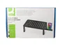 Q-connect Soporte Metálico para Monitor Regulable en Altura con Soporte para Móvil, 371 x 235 x 145 mm