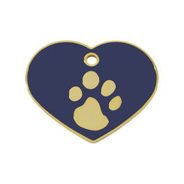 Placa identificativa para collar Imarc Heart Azul Dorado