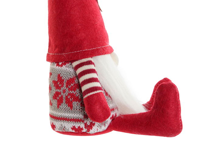 DKD Home Decor Figura Navidad Tradicional Gnomo Rojo Blanco 10 x 40 x 10 cm (2 Unidades)