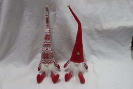DKD Home Decor Figura Navidad Tradicional Gnomo Rojo Blanco 10 x 40 x 10 cm (2 Unidades)