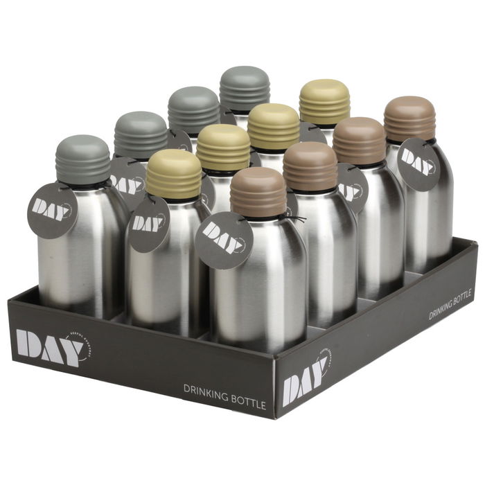 Day Botella 600 Ml Day de Acero Inoxidable Plástico Silicona Colores Surtidos Arena Natural Verde Musgo Amarillo Arena