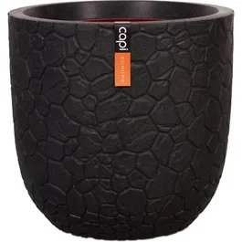 Capi Europe Maceta esférica de arcilla NL 43 x 41 cm negra