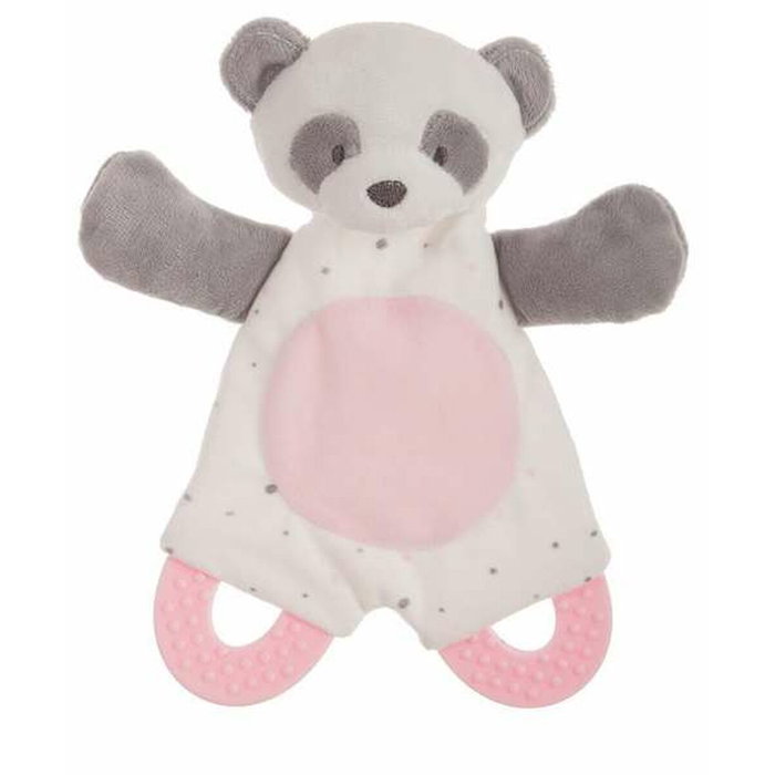 Creaciones Llopis Dou-dou Bebé Panda Rosa 20cm con Sonajero, Celofán y Mordedor