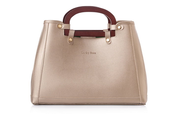 Lucky Bees 1289 Bolso de Cuero de Polivinilo Dorado Elegante para Mujer, Accesorio de Moda Versátil y Funcional con Bolso Interior Lucky Bees 1289 Bolso de Cuero de Polivinilo Dorado Elegante para Mujer, Accesorio de Moda Versátil y Funcional con Bolso Interior