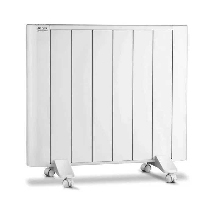 Haeger Convector Térmico Smart Interior 1000 W Blanco con Temporizador, Pantalla y Ruedas, Montaje Piso/Pared IP24