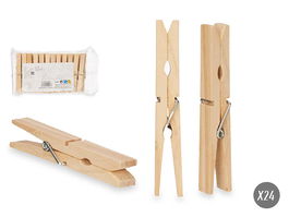 Arte Regal Set 24 Pinzas Madera Grandes 13x25x3cm (Set de 24)