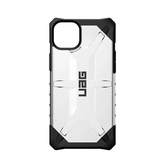 Urban Armor Gear Funda Protectora UAG Plasma para Apple iPhone 14 Plus, Transparente Gris Ice, Resistente a Caídas (4.8 m), Carga Inalámbrica