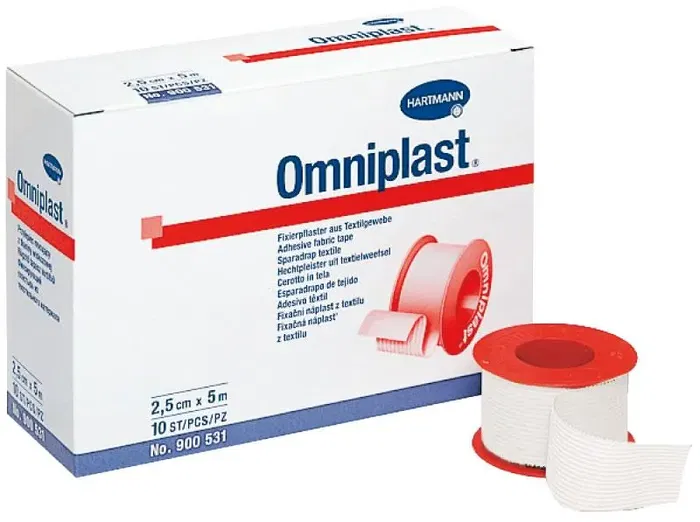 Hartmann Esparadrapo Omniplast Hipoalergénico Tela Carne 5 cm x 5 M Para Fijación de Vendajes, Sondas, Cánulas Hartmann Esparadrapo Omniplast Hipoalergénico Tela Carne 5 cm x 5 M Para Fijación de Vendajes, Sondas, Cánulas