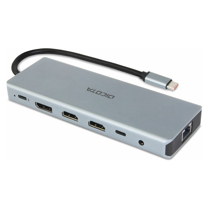 DICOTA D32065 Docking Station USB-C 13-en-1 Plata
