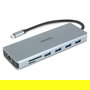 DICOTA D32065 Docking Station USB-C 13-en-1 4K HDMI/DP PD 100W Plata Aluminio