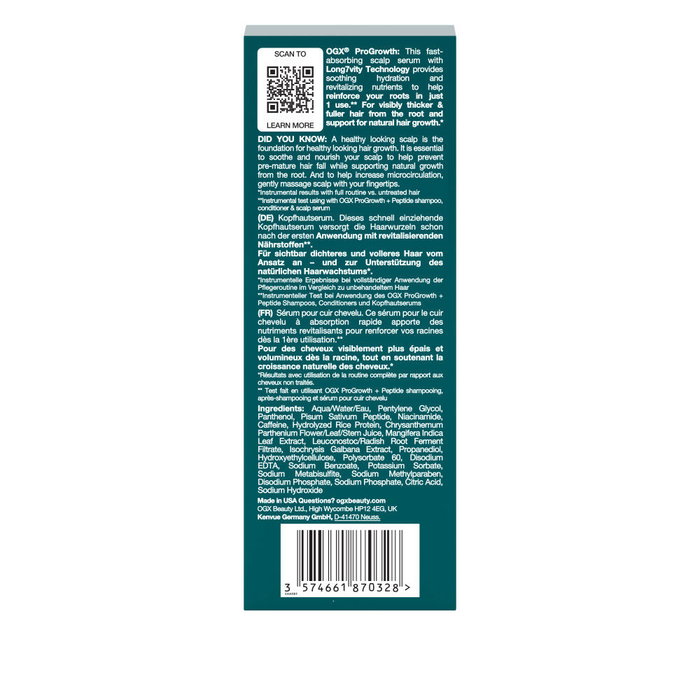 Ogx ProGrowth + Peptide Scalp Serum 10 ml