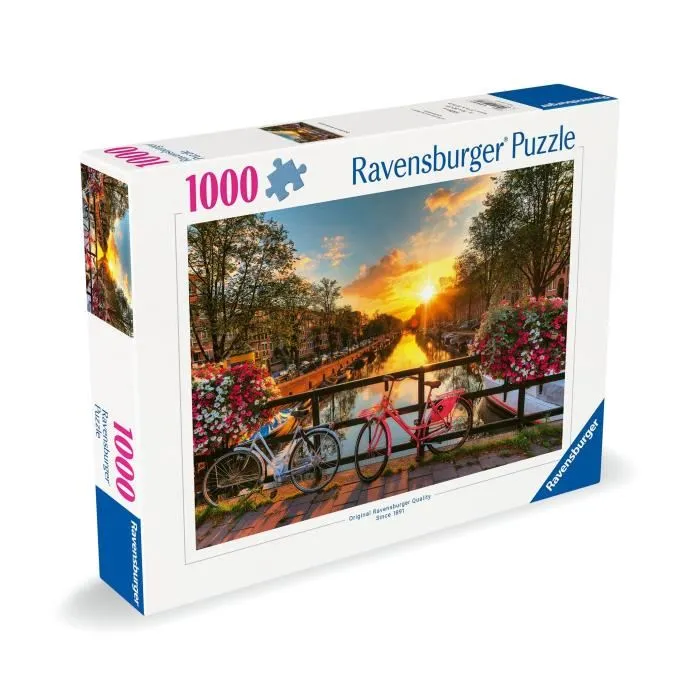 Ravensburger 12000662 Puzzle 1000 Piezas Bicicletas en Ámsterdam, Adultos y Niños a Partir de 14 Años, Alta Calidad