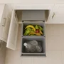 Kitchen Move Cubo de Basura de Cocina Deslizante Empotrable de 36 Litros con 2 Compartimentos y Cubos - KIT3666162004644