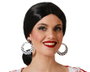 Pendientes Plata Con Flor y Lágrima Rojo Vibrante para Traje y Disfraz Flamenco, Complemento Feria y Danza