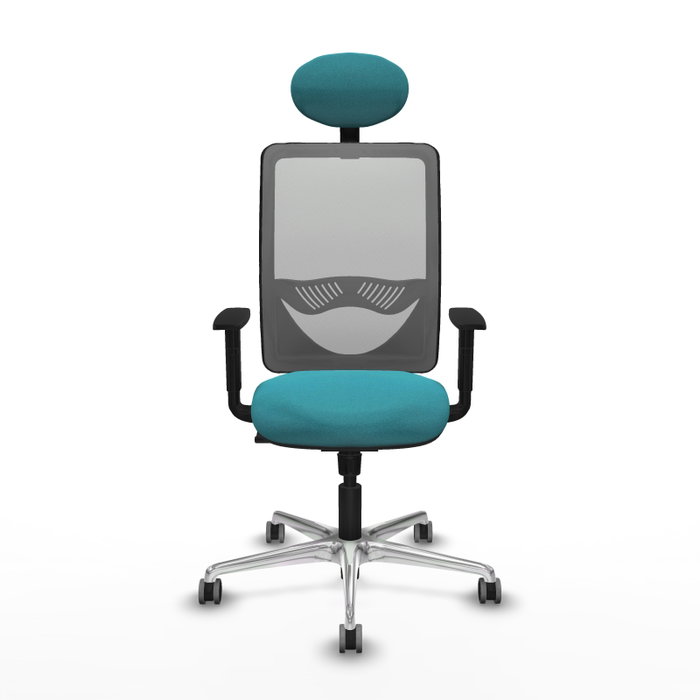 PIQUERAS Y CRESPO Silla de oficina Zulema Turquesa y Gris con Mecanismo Sincro PIQUERAS Y CRESPO Silla de oficina Zulema Turquesa y Gris con Mecanismo Sincro