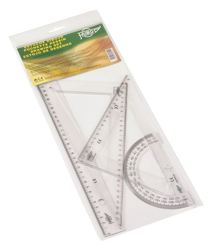 Faibo Kit de Trazado con Regla, Escuadra, Cartabón y Semicírculo Faibo Kit de Trazado con Regla, Escuadra, Cartabón y Semicírculo