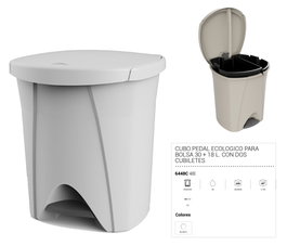 Plastiken Cubo Pedal Nature 30L+18L Blanco
