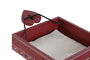 DKD Home Decor Servilletero Shabby Alpino Rojo en MDF y Metal