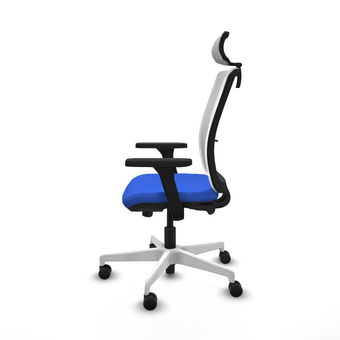 PIQUERAS Y CRESPO Silla de oficina Haches Azul/Blanco con Mecanismo Sincro/Traslack
