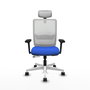 PIQUERAS Y CRESPO Silla de oficina Haches Azul/Blanco con Mecanismo Sincro/Traslack
