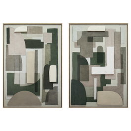 DKD Home Decor Cuadro Lienzo MDF Abstracto 3D 70x100 cm (Pack de 2)