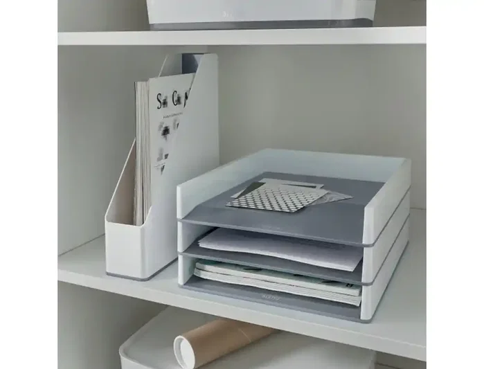 LEITZ Bandeja de sobremesa WOW Dual Blanco perla/Gris
