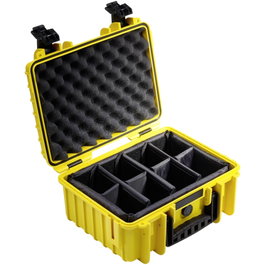 B&W Outdoor Case Type 3000 Amarillo con Compartimentos