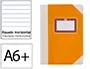 Fernandes Libro Cartone Cosido Din A6+ Rayado Horizontal 50 Hojas 100 gr Naranja