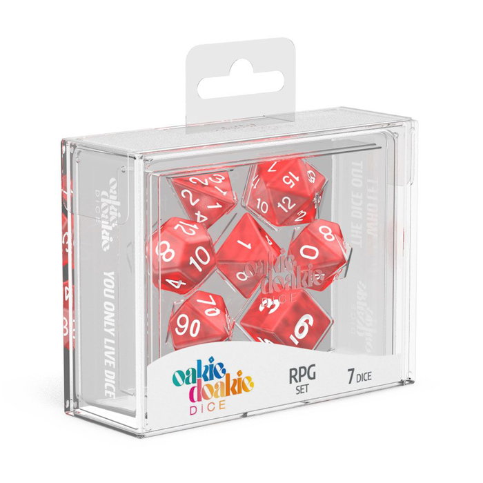 Oakie Doakie Dice RPG-Set Marble Rojo (7)