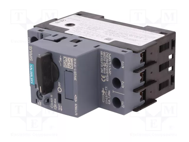 Siemens 3RV20111FA10 Interruptor de protección de motor S00 3,5-5A Clase 10 con conexión de tornillo Siemens 3RV20111FA10 Interruptor de protección de motor S00 3,5-5A Clase 10 con conexión de tornillo