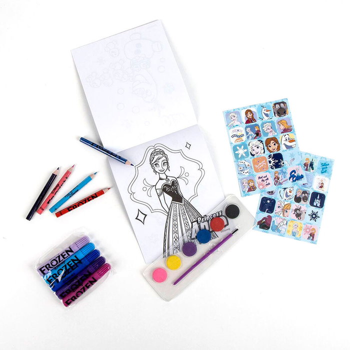 Cerdá Mochila y Set de Papelería Frozen Disney Coloreable Azul