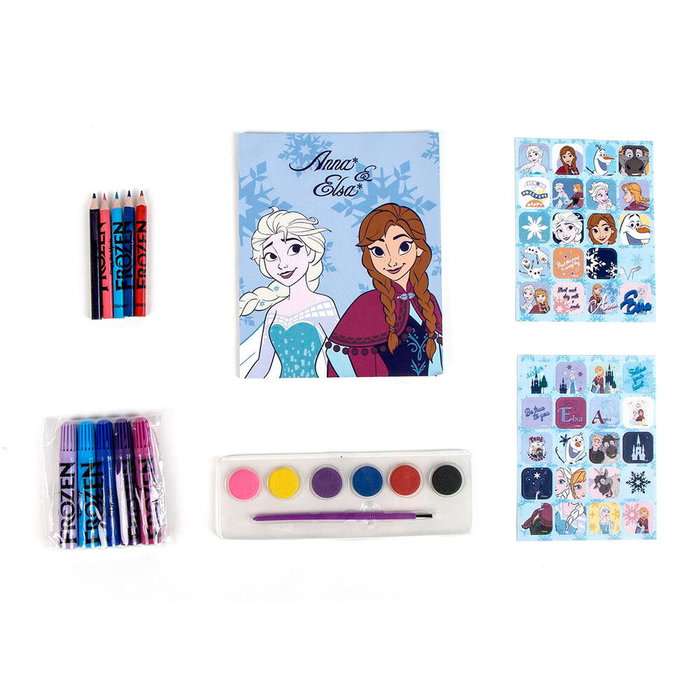 Cerdá Mochila y Set de Papelería Frozen Disney Coloreable Azul