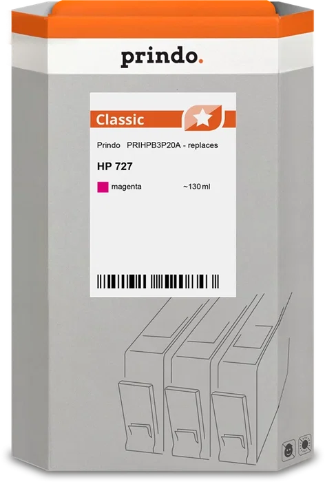 Prindo Classic Cartucho de tinta magenta compatible HP 727 130ml Prindo Classic Cartucho de tinta magenta compatible HP 727 130ml
