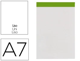 Liderpapel Bloc de Notas Liso A7 80 Hojas 60 g/m² Perforado Sin Tapa 74x105 mm