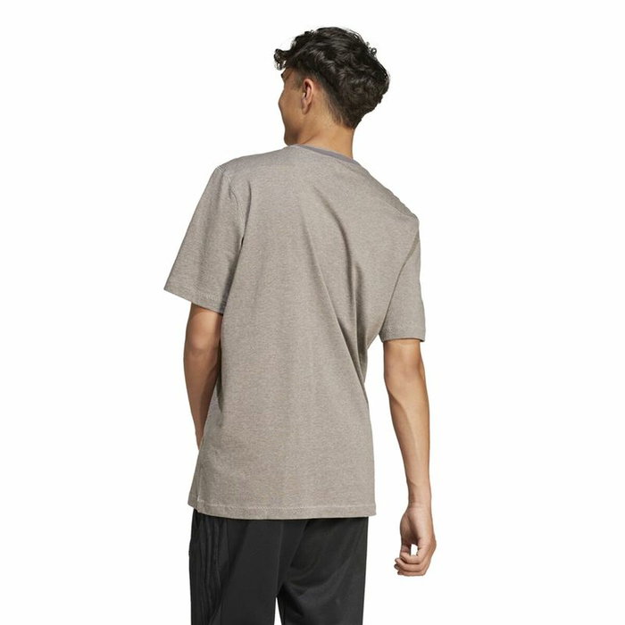 Camiseta de Manga Corta Hombre Adidas Seasonal Essentials Marrón Gris claro