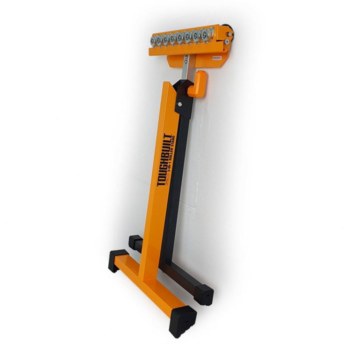 Toughbuilt Soporte de Rodillo 3 en 1 S210, Plegable, Altura Ajustable 69-109 cm, Capacidad 60 kg, Acero Galvanizado, Cabezal para Rodamientos, Rodillo o Placa