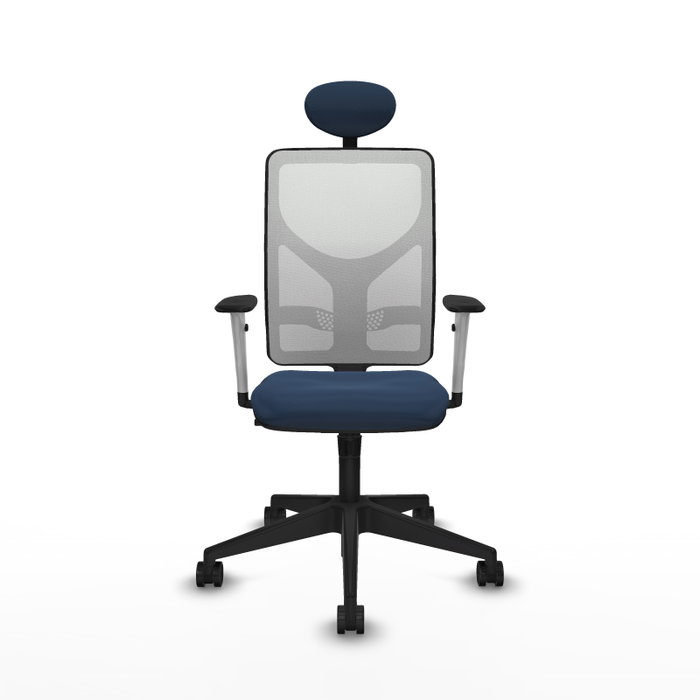 PIQUERAS Y CRESPO Silla de oficina Motilla Azul marino y Blanco con mecanismo Sincro PIQUERAS Y CRESPO Silla de oficina Motilla Azul marino y Blanco con mecanismo Sincro
