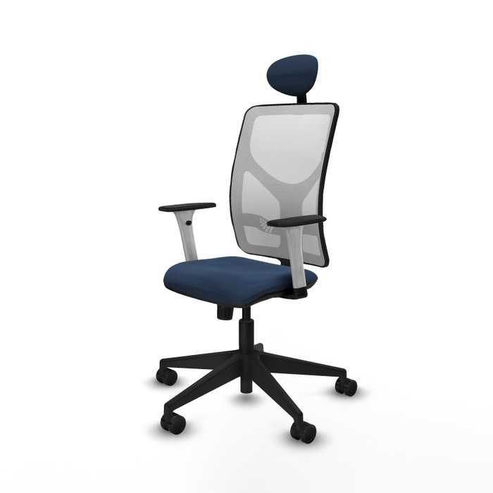 PIQUERAS Y CRESPO Silla de oficina Motilla Azul marino y Blanco con mecanismo Sincro PIQUERAS Y CRESPO Silla de oficina Motilla Azul marino y Blanco con mecanismo Sincro
